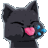 Hai :3 Black anthro cat sticks tongue out.